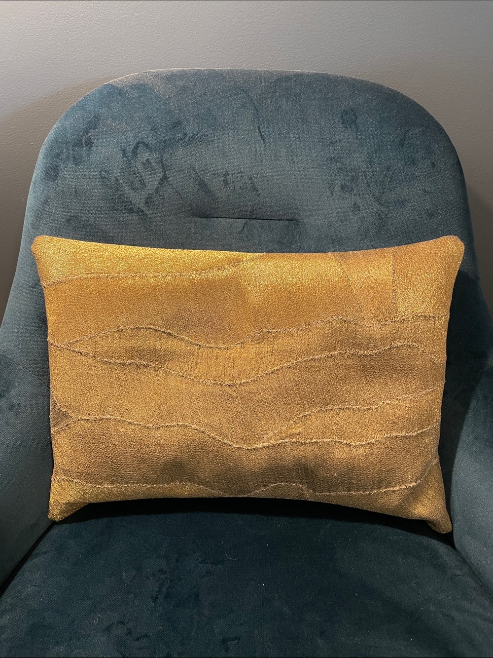 Michael Aram Metallic Gold Decorative Lumbar Pillow